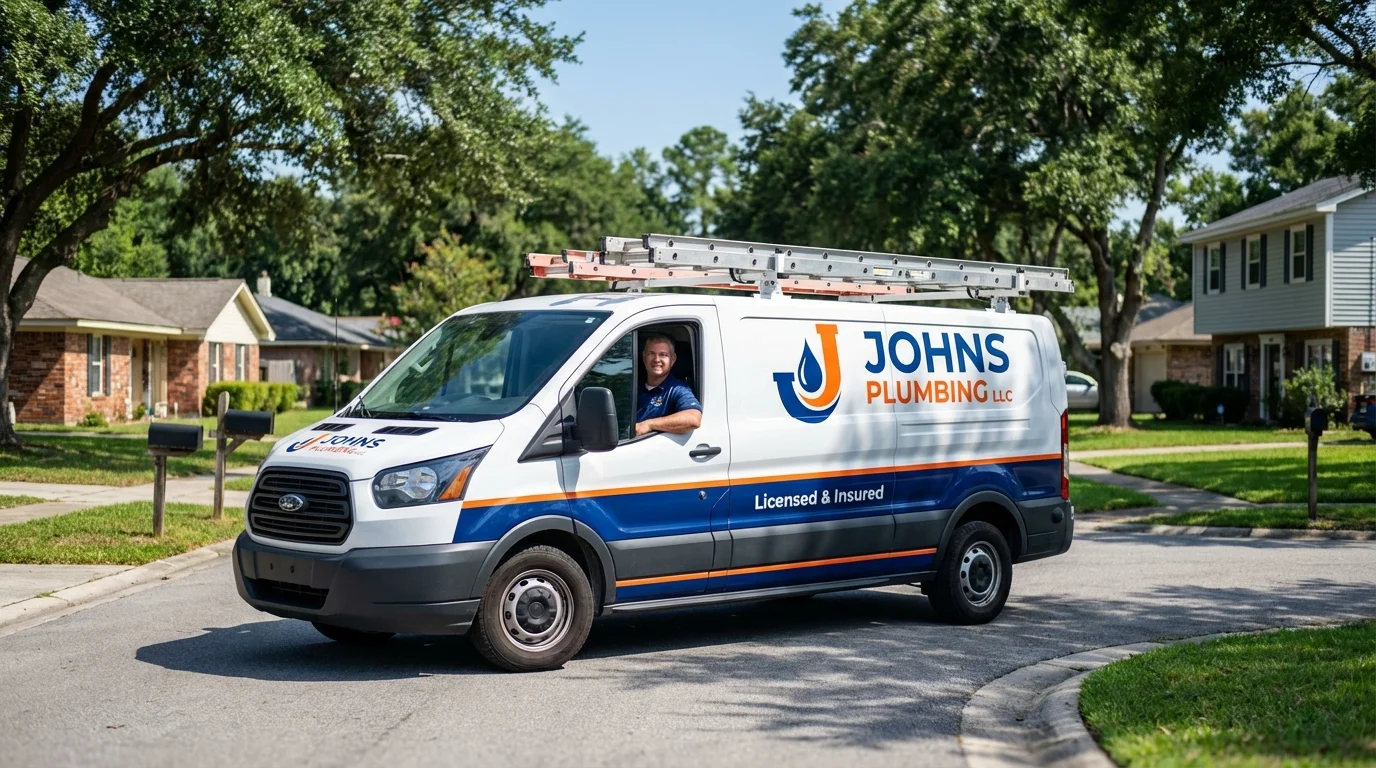 Johns Plumbing LLC service van in Lawrenceburg, KY